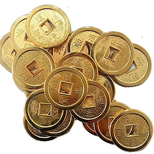20pcs Chinese Fortune Coins Feng Shui Golden Coin + Gift BAG Y1046